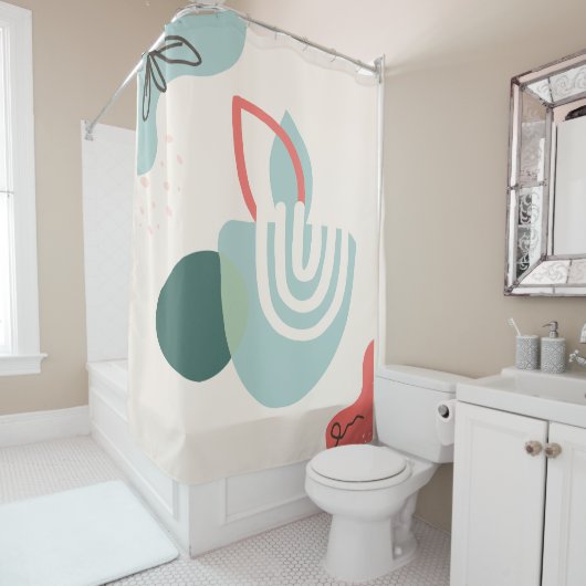 Abstraktes Zen in rotem Thema Nr. 2 Duschvorhang (Beispiel)