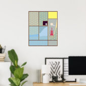 Abstraktes Zen-Kimono-Muster Poster (Heimbüro)