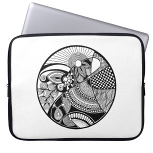 Abstraktes Zendala auf Kreis Laptopschutzhülle