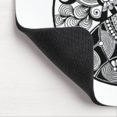 Abstraktes Zendala auf Kreis Mousepad (Ecke)