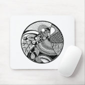Abstraktes Zendala auf Kreis Mousepad (Mit Mouse)