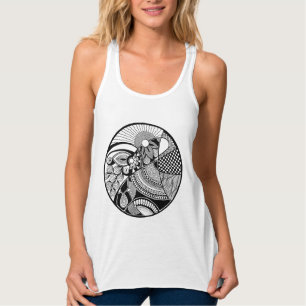 Abstraktes Zendala auf Kreis Tank Top