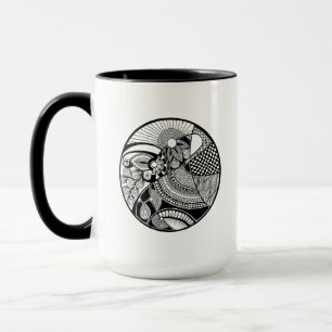 Abstraktes Zendala auf Kreis Tasse