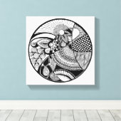 Abstraktes Zendala im Circle 6 Leinwanddruck (Insitu (Holzboden))