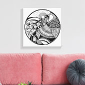 Abstraktes Zendala im Circle 6 Leinwanddruck (Insitu (Wohnzimmer))