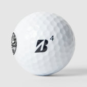 Abstraktes Zendala in Schwarzweiß Golfball (Logo)