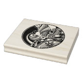 Abstraktes Zendala in Schwarzweiß Gummistempel (Stempel)