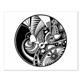 Abstraktes Zendala in Schwarzweiß Gummistempel (Prägung)