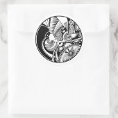 Abstraktes Zendala in Schwarzweiß Runder Aufkleber (Tasche)