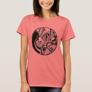 Abstraktes Zendala in Schwarzweiß T-Shirt