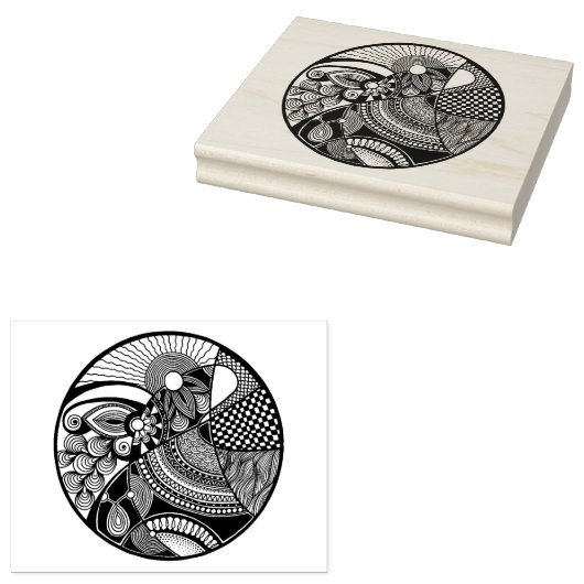Abstraktes Zendala on Circle Gummistempel (Stempel)