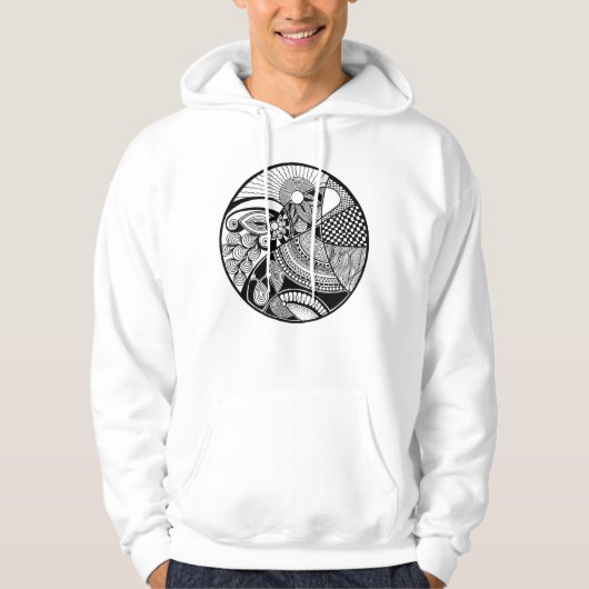 Abstraktes Zendala on Circle Hoodie (Vorderseite)