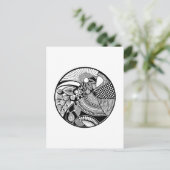 Abstraktes Zendala on Circle Postkarte (Stehend Vorderseite)