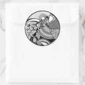Abstraktes Zendala on Circle Runder Aufkleber (Tasche)