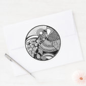 Abstraktes Zendala on Circle Runder Aufkleber (Umschlag)