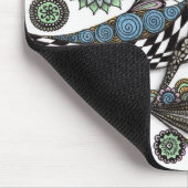 Abstraktes Zentangle-Blumenkunst-Schreibtischmatte Mousepad (Ecke)