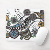 Abstraktes Zentangle-Blumenkunst-Schreibtischmatte Mousepad (Mit Mouse)