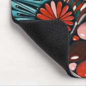 Abstraktes Zentangle Teal- und Korallenrotes Mausp Mousepad (Ecke)