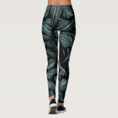 Abstraktes zerbrochenes Glas Blaues Muster Leggings (Rückseite)