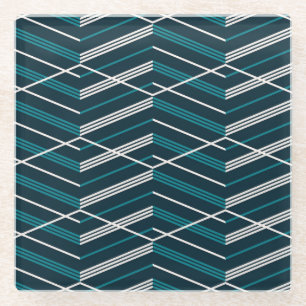 Abstraktes Zick-Zack: elegant Vintag geometrisch. Glasuntersetzer