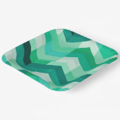Abstraktes Zickzack Muster bei Grüntönen Pappteller (Gewinkelt)