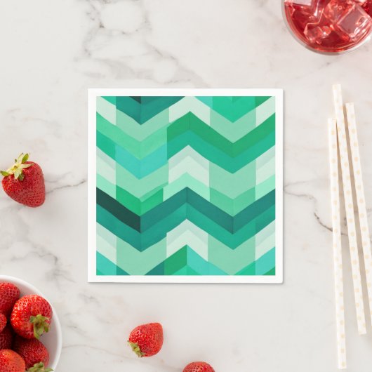 Abstraktes Zickzack Muster bei Grüntönen Serviette (Beispiel)