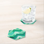 Abstraktes Zickzack Muster bei Grüntönen Untersetzer (Vor Ort)