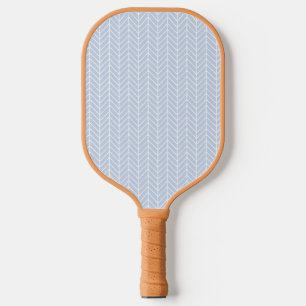 Abstraktes Zickzack Muster in blau und weiß Pickleball Schläger
