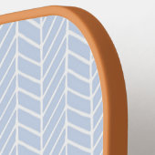 Abstraktes Zickzack Muster in blau und weiß Pickleball Schläger (Linke Seite)