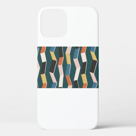 Abstraktes Zickzack-nahtloses Muster, handgemalt Case-Mate iPhone Hülle (Rückseite)