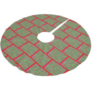 Abstraktes Ziegelkamin-Design Polyester Weihnachtsbaumdecke