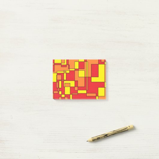 Abstraktes Ziegelmuster Post-it Klebezettel (Auf Schreibtisch)