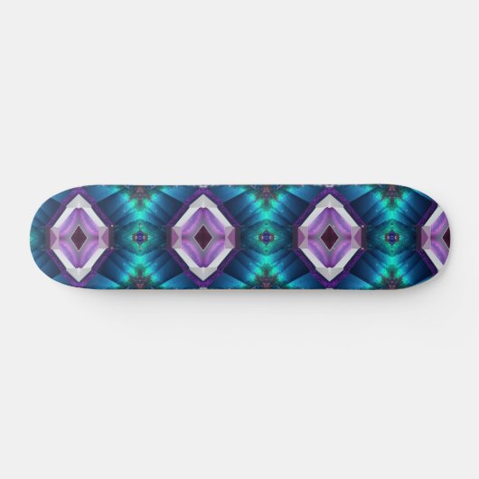 Abstraktes Zigzag Muster Geometric Kaleidoskop Gem Skateboard (Horizontal)