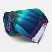 Abstraktes Zigzag-Muster Geometrisch, nichtbinär Krawatte (Gerollt)