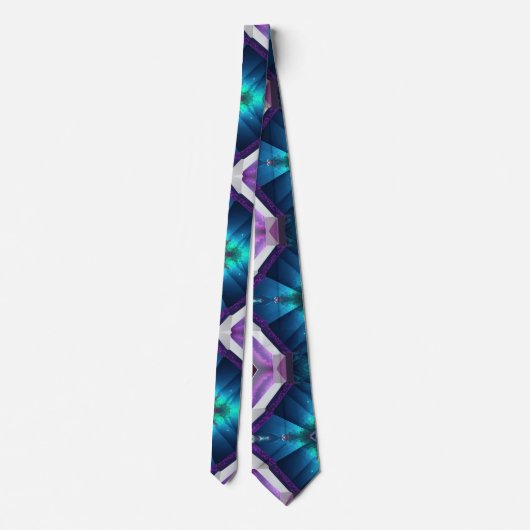 Abstraktes Zigzag-Muster Geometrisch, nichtbinär Krawatte (Rückseite)