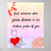 Abstraktes Zitat der modernen Blume Kunst und Lieb Poster (Vorne)