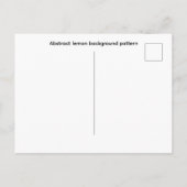 Abstraktes Zitronen-Hintergrundmuster Postkarte (Rückseite)