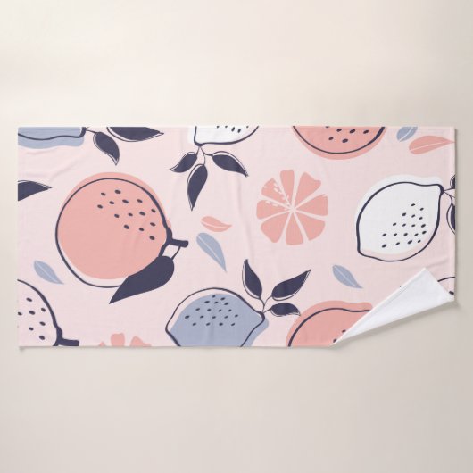 Abstraktes Zitrusmuster von Zitronen und Orangen i Badehandtuch (Badehandtuch)