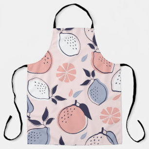 Abstraktes Zitrusmuster von Zitronen und Orangen i Schürze