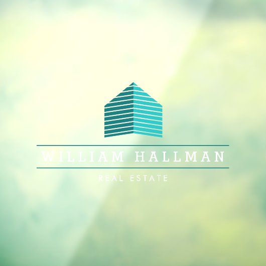 Abstraktes Zuhause-Logo Aquamarin/weiß Fensterklam Fensteraufkleber (Blatt 3)