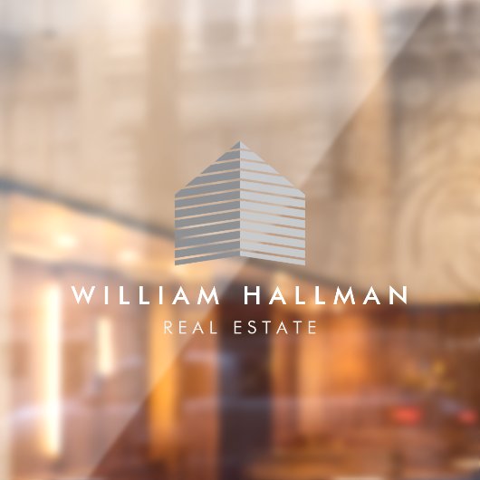 Abstraktes Zuhause-Logo, grau/weiß Fensteraufkleber (Blatt 2)