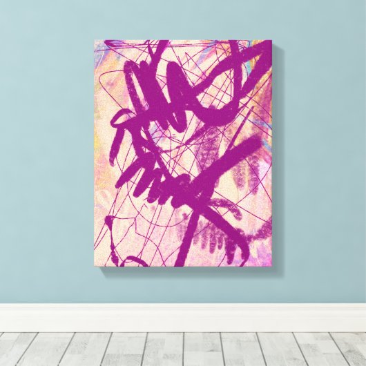 Abstraktion "Abendessen mit Wein" Leinwanddruck (Insitu (Holzboden))