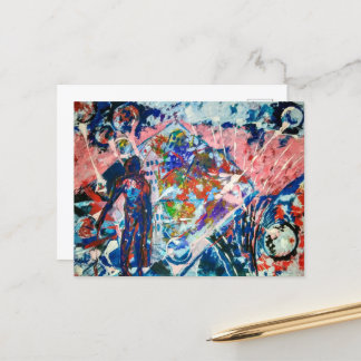 Abstraktion, Abstraktionismus, Raum, Außerirdische Feiertagspostkarte