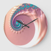 Abstraktion Art Lilac Whirl Große Wanduhr (Vorderseite)