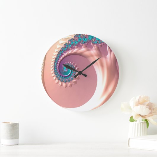 Abstraktion Art Lilac Whirl Große Wanduhr (Zuhause)