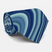 Abstraktion der blauen weißen Cyan-Wavy Krawatte (Gerollt)