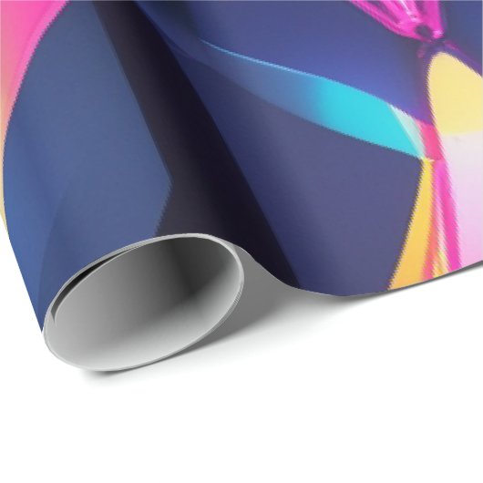 Abstraktion der Neongeometrie Geschenkpapier (Rolleneckpunkt)