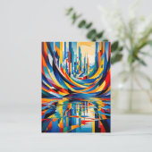 Abstraktion der städtischen Skyline Postkarte (Stehend Vorderseite)