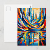 Abstraktion der städtischen Skyline Postkarte (Vorne/Hinten)