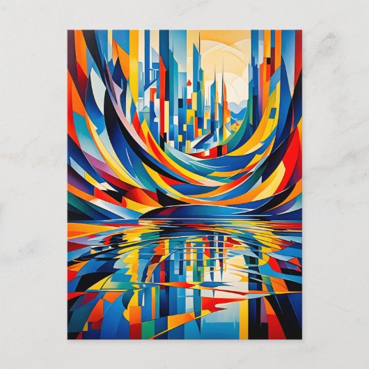 Abstraktion der städtischen Skyline Postkarte (Vorderseite)
